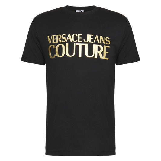 Versace Jeans Couture Logo Paksu folio T-paita Musta