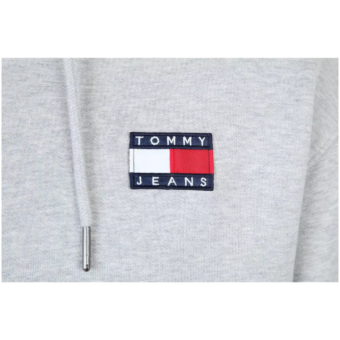 Tommy Jeans Badge Logo Kapuzenpullover Grau