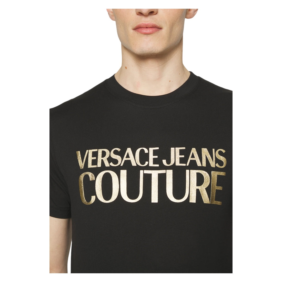 Versace Jeans Couture Logo T-shirt med tyk folie sort