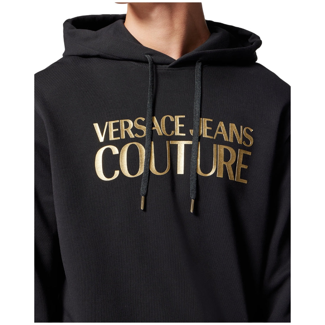 Kapuzenpullover mit dickem Folienlogo von Versace Jeans Couture