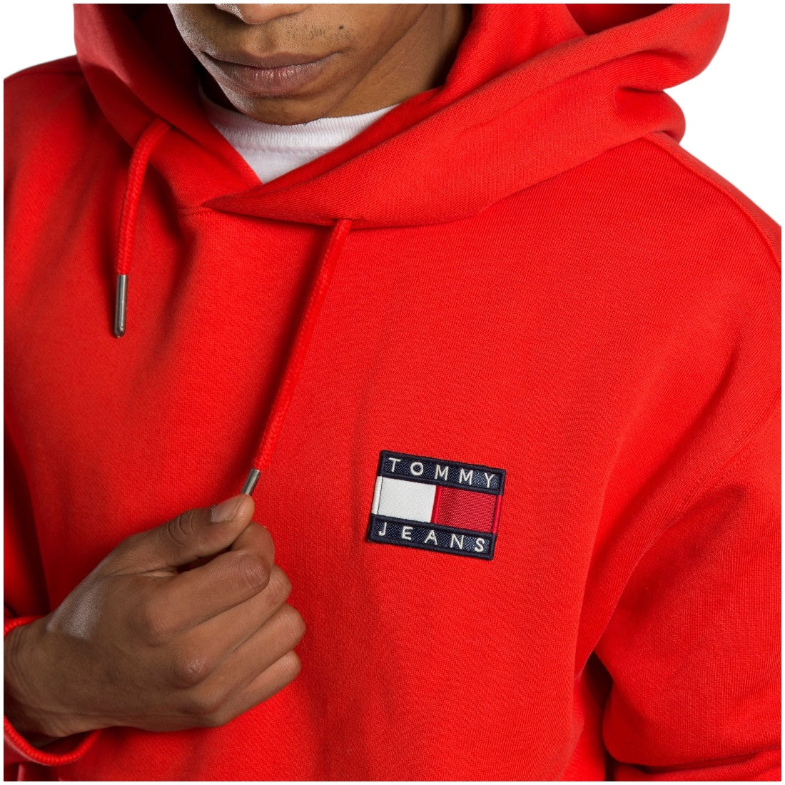 Tommy Jeans Badge Logo Hoodie Red