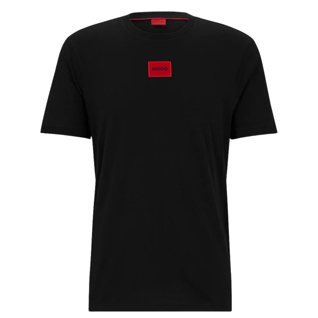 HUGO Regular Fit T-shirt i bomuld med rødt logo
